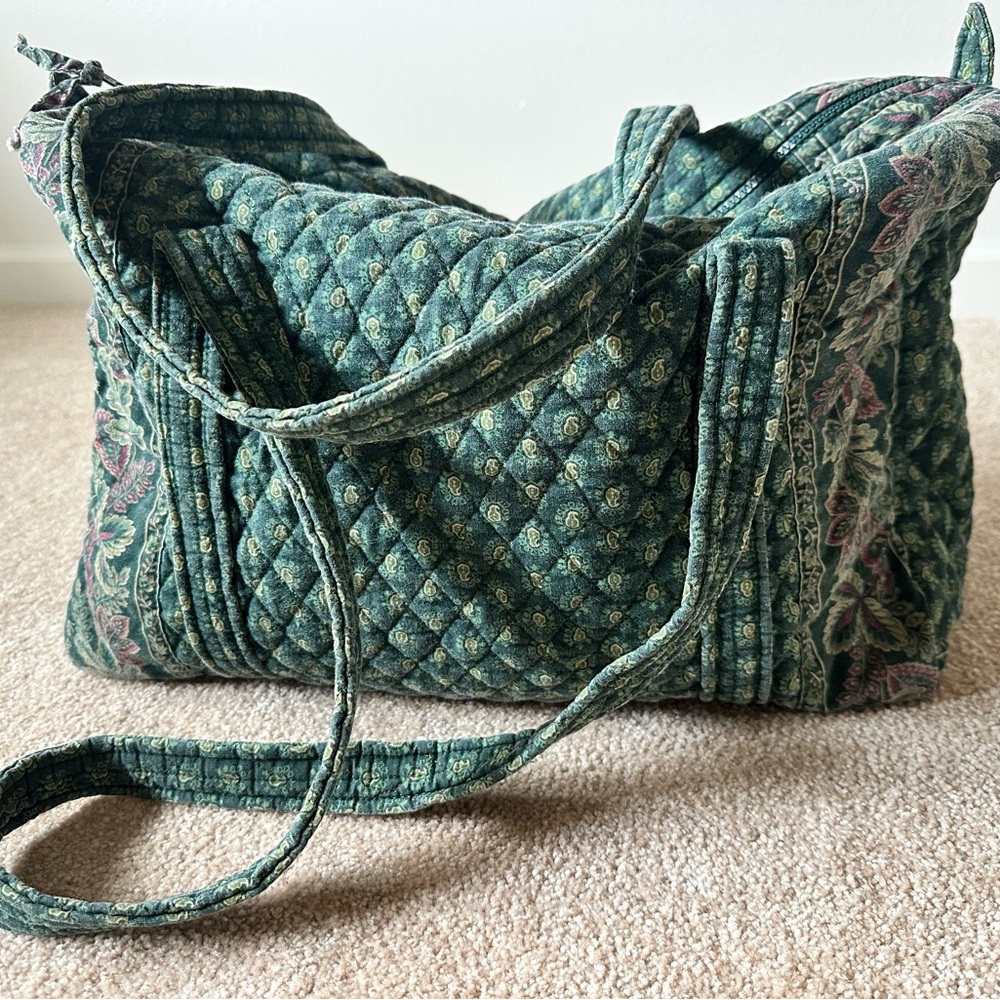 Vera Bradley Quilted Green Tote/Duffel Bag